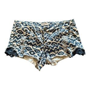 Rue21 Navy and Cream Geometric Shorts